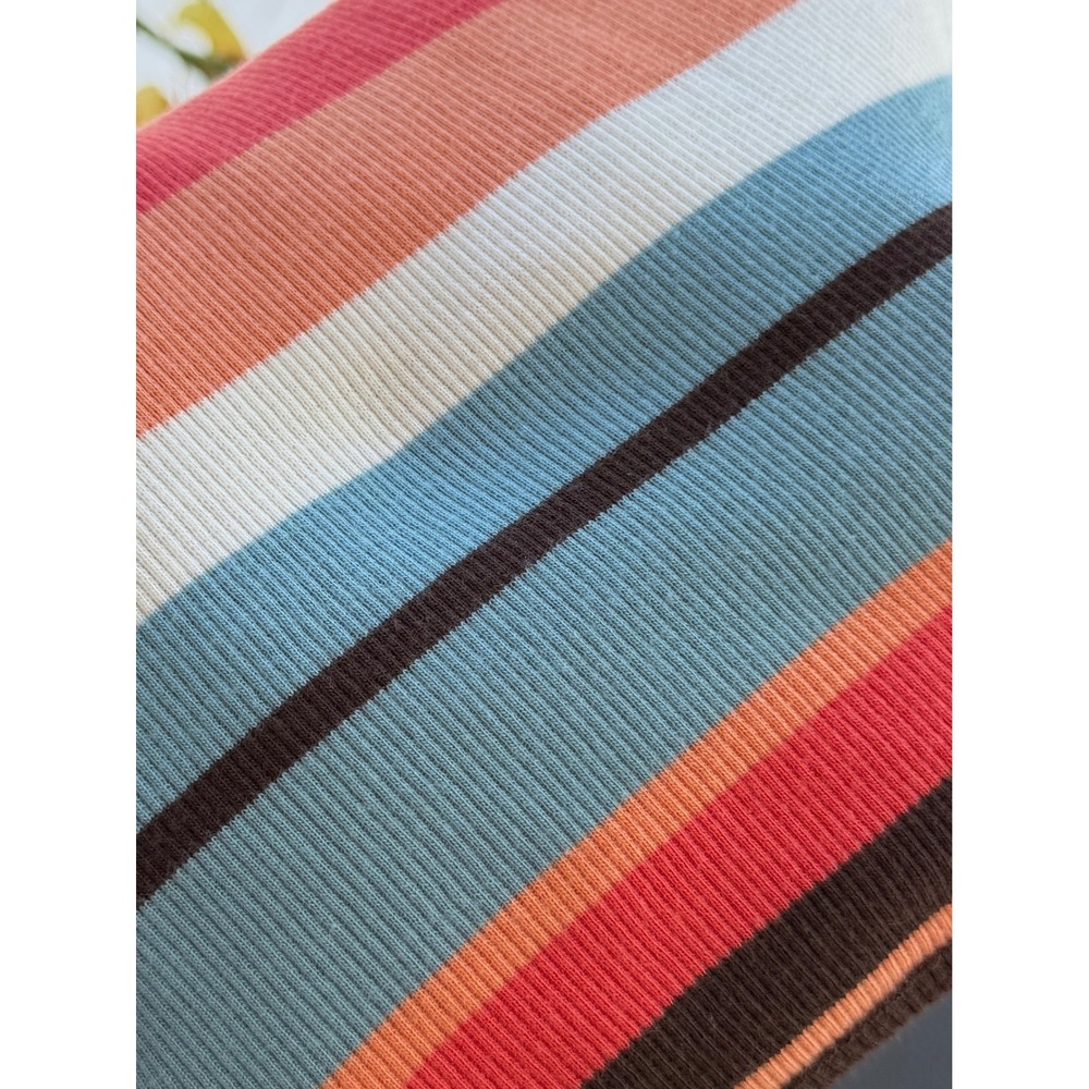 O'Neil Retro Colorful Striped Babydoll Top Fitted Y2K Boho Indie Ribbed Knit Med - Picture 4 of 8